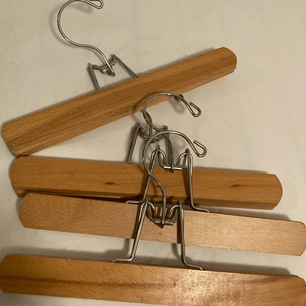 Wood clamp skirt/ pant hangers lot of 4